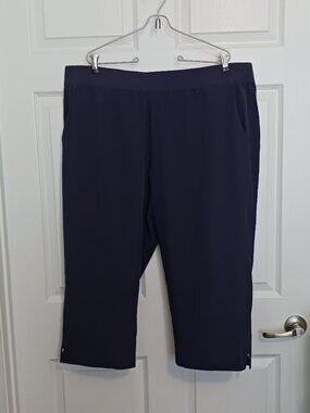 Coral Bay Energy Navy Blue Capri Pants Women's Plus Size 2X